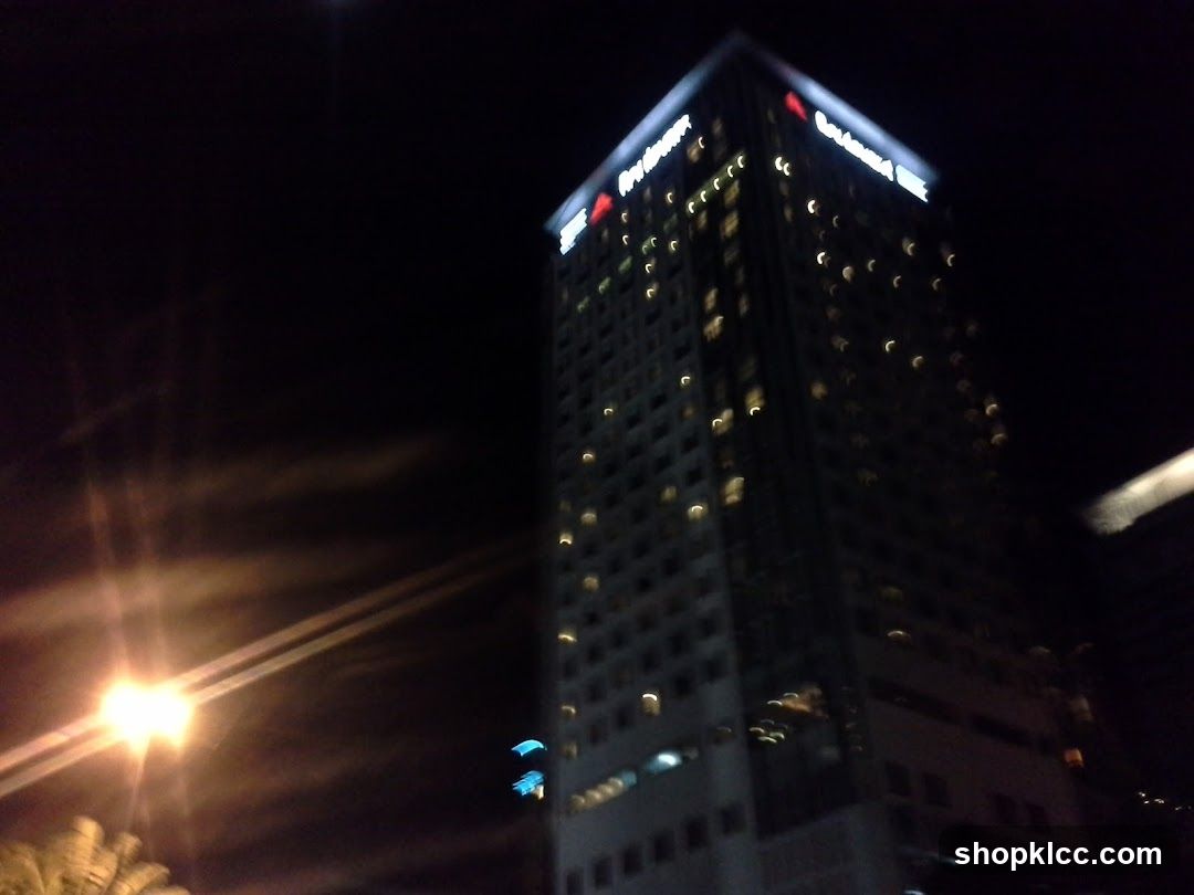 Tall building at night