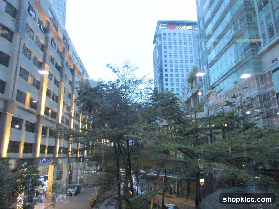 City Street with Modern Buildings and Trees