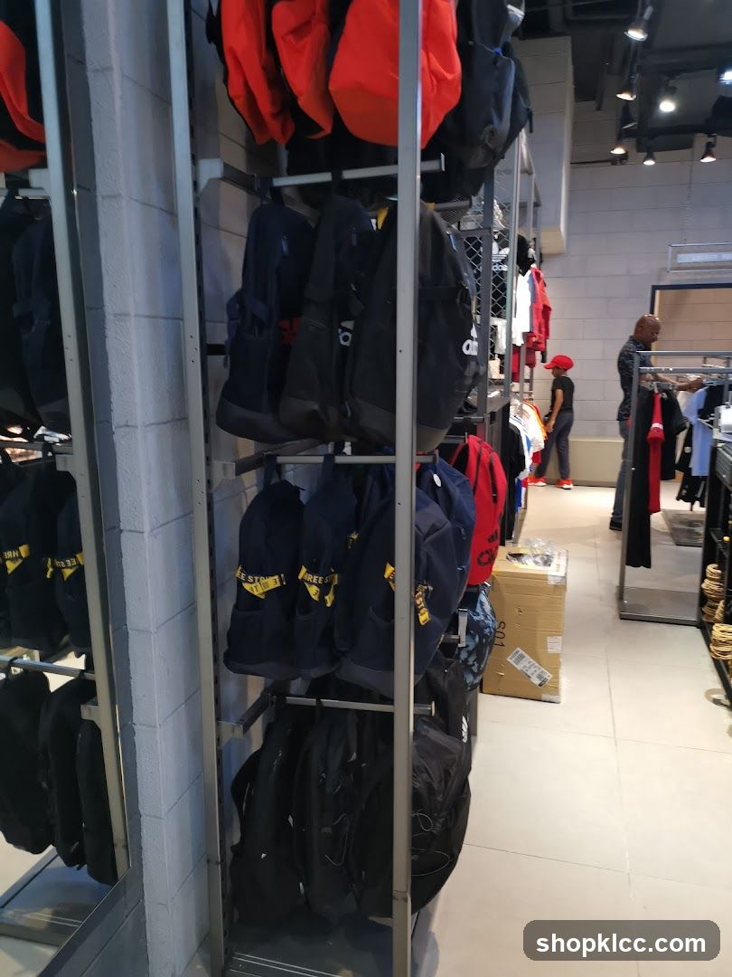 Backpacks and Apparel Display