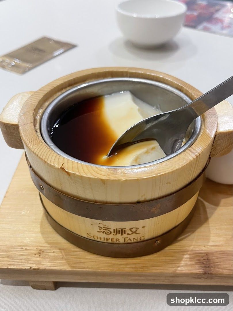 Dessert in a Wooden Bowl