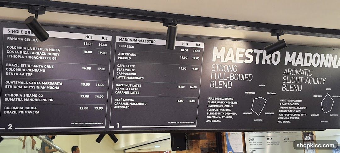 Maestro Madonna Menu
