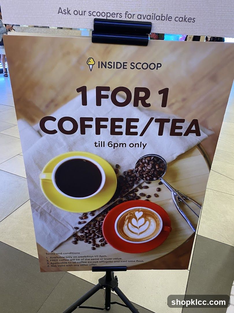 Inside Scoop 1 For 1 Coffee/Tea Promotion