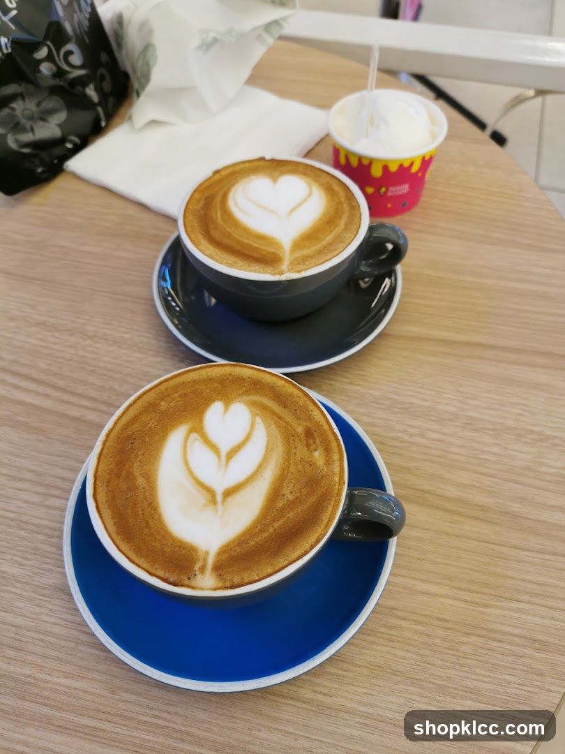 Two Lattes and Ice Cream