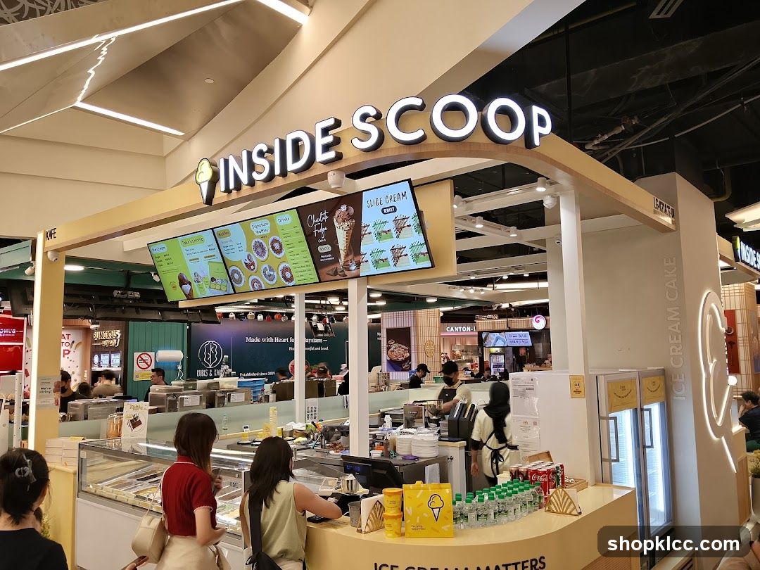 Inside Scoop Ice Cream Counter