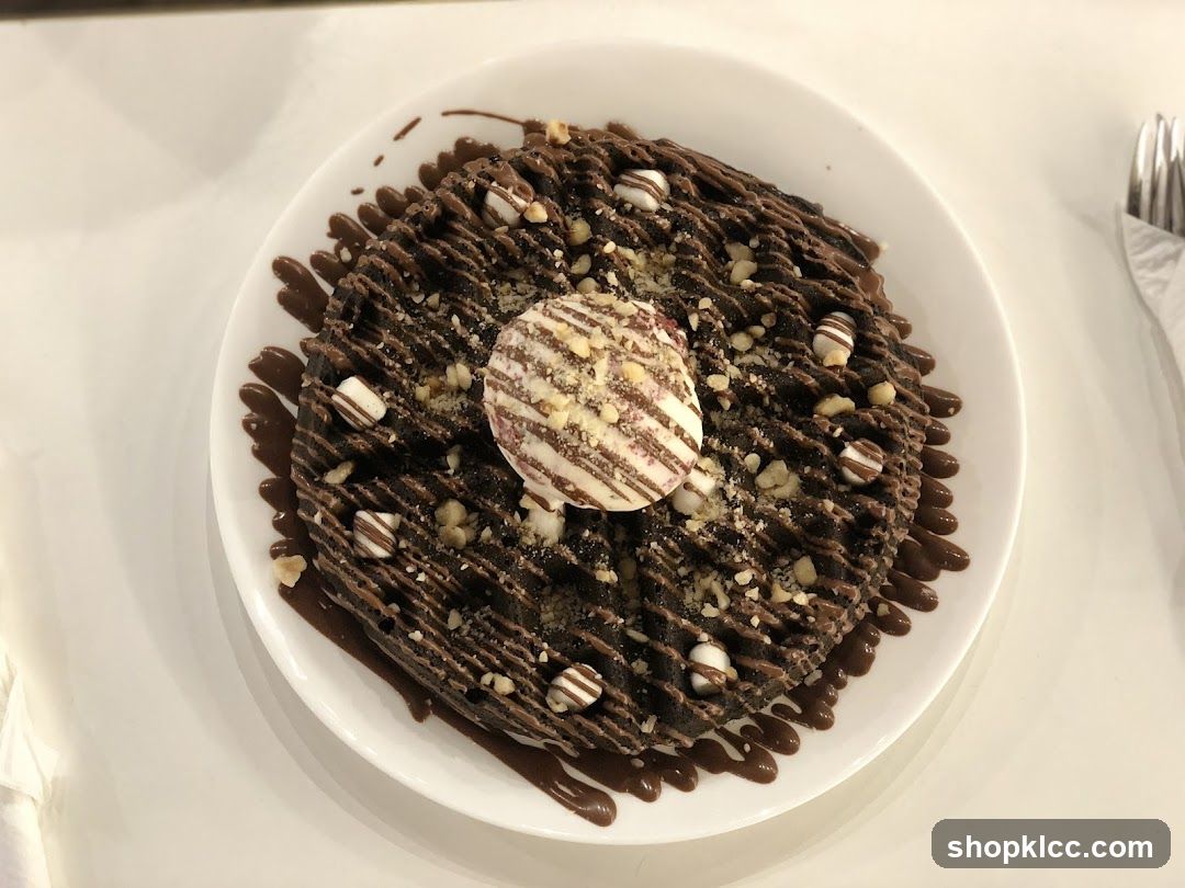 Chocolate Waffle with Ice Cream