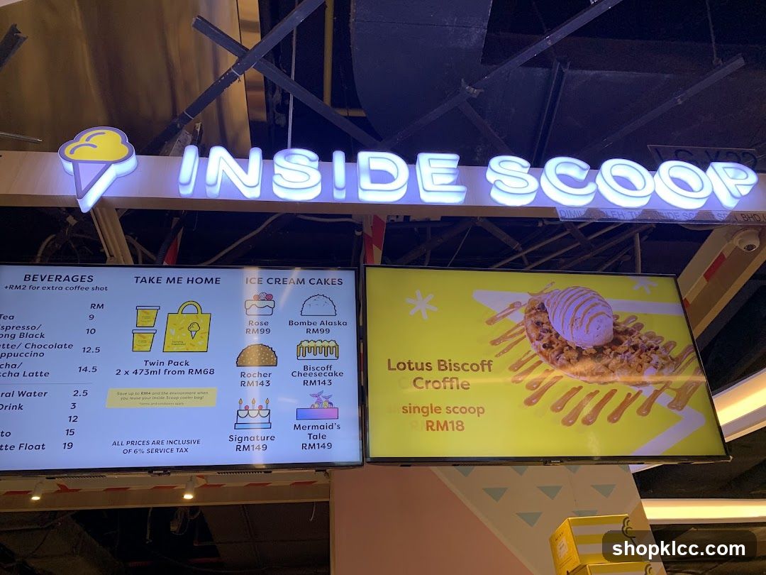 Inside Scoop Menu and Display