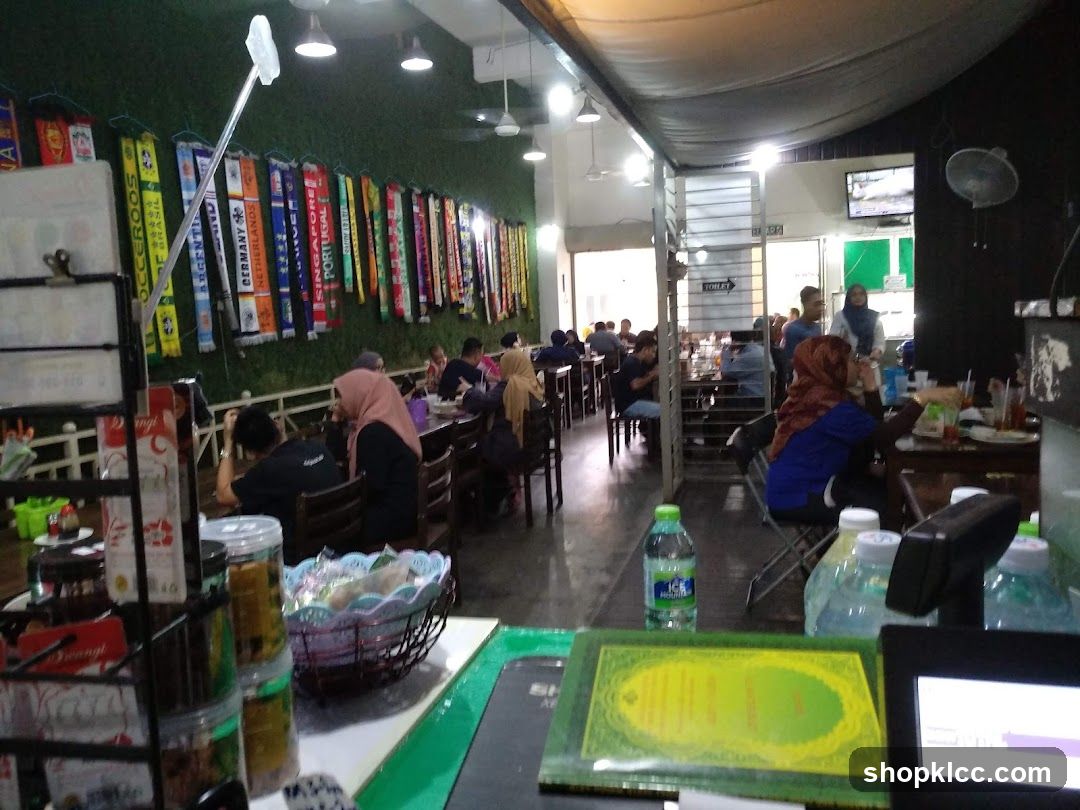 Restaurant Interior with Soccer Scarves