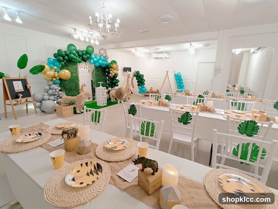 Jungle-themed Birthday Party Setup