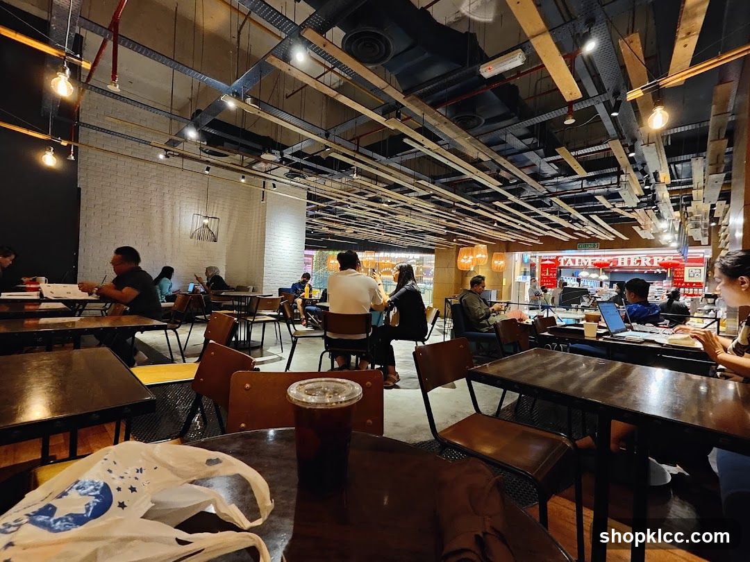 Interior of a cafe with patrons