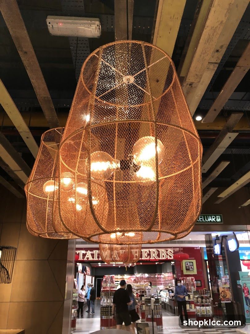 Interior of a store with decorative lighting