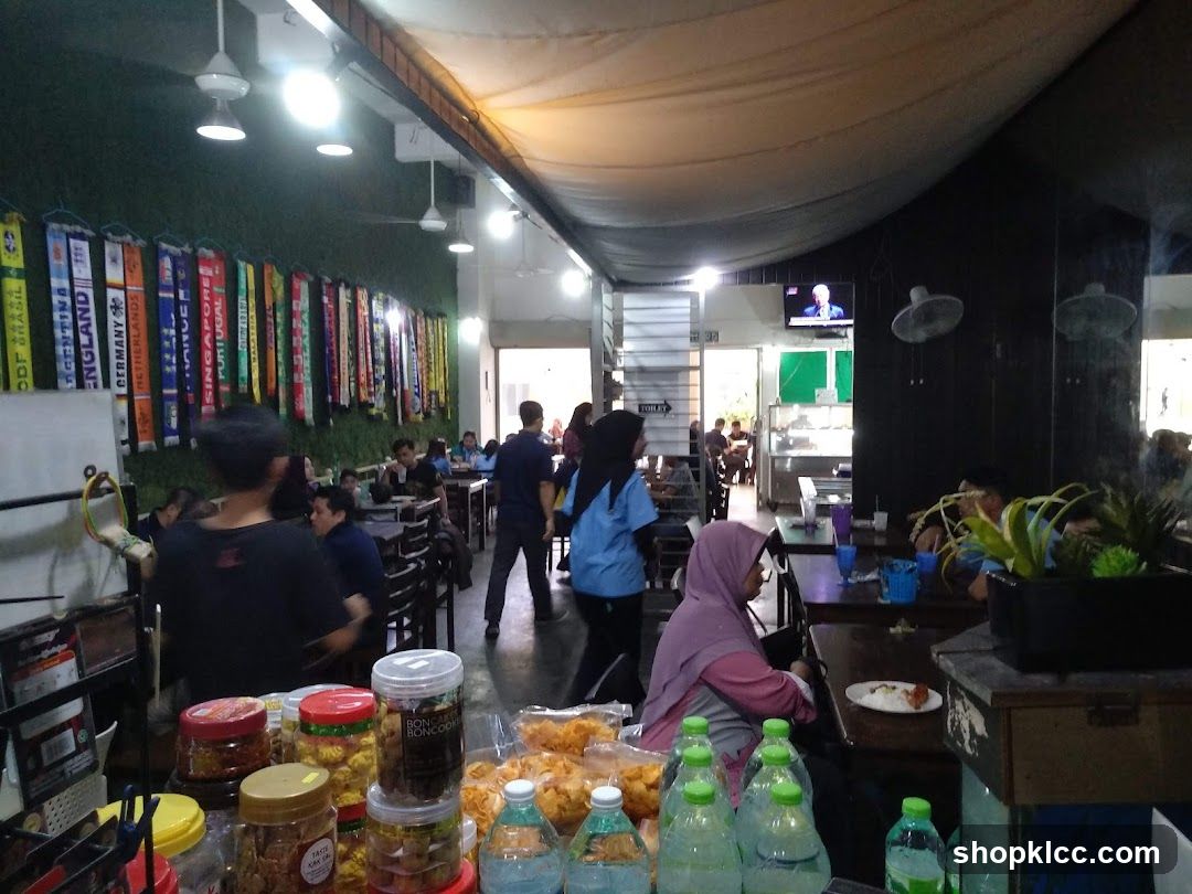 Restaurant Interior with Soccer Scarves