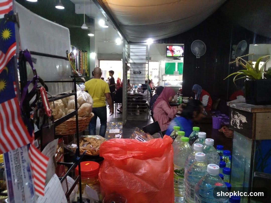 Inside a busy food establishment