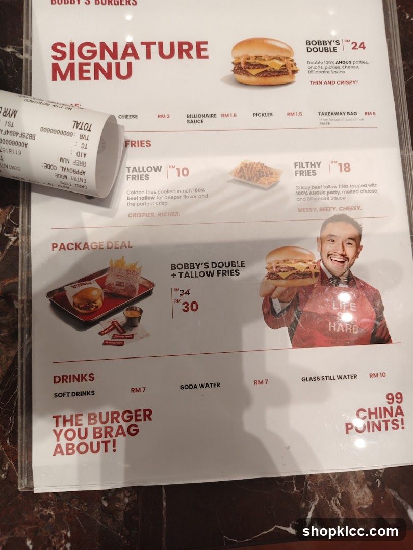 Bobby's Burgers Signature Menu