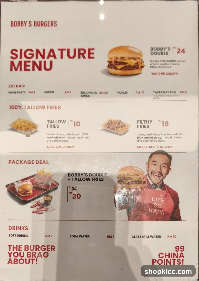 Bobby's Burgers Signature Menu