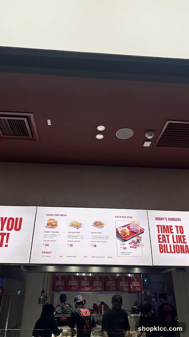 Bobby's Burgers Menu