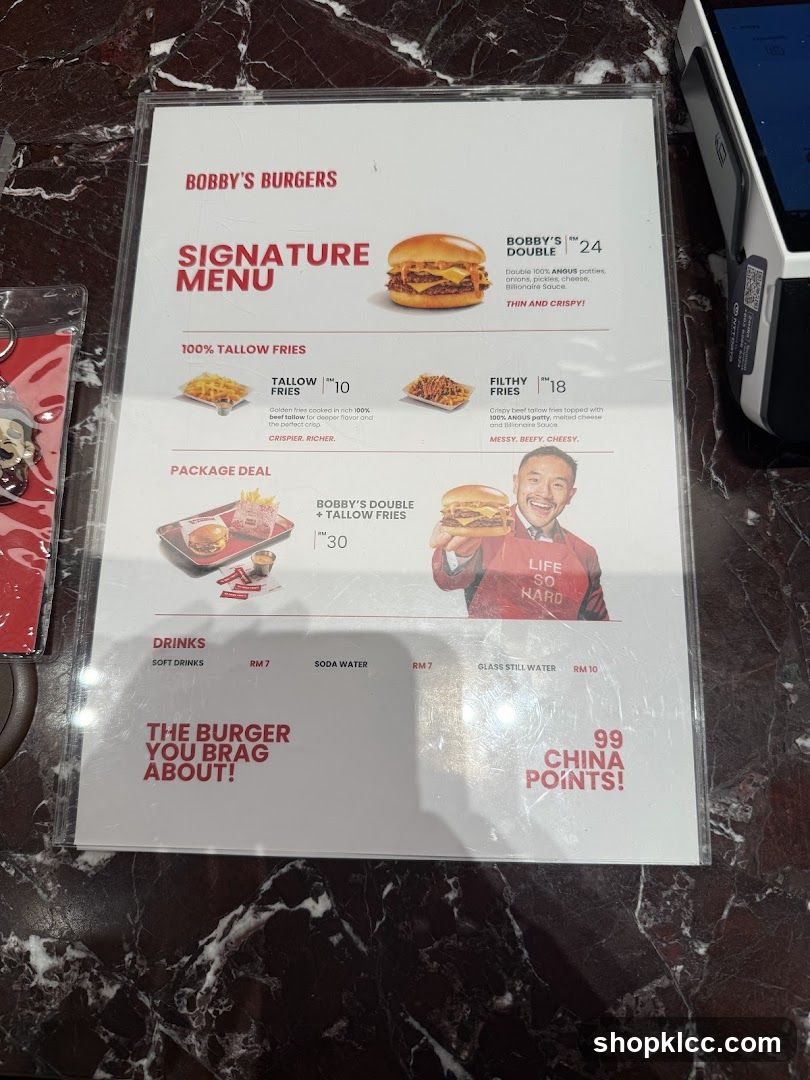 BOBBY'S BURGERS SIGNATURE MENU