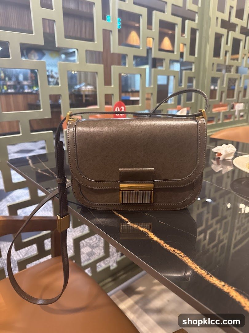 Brown Handbag on Table