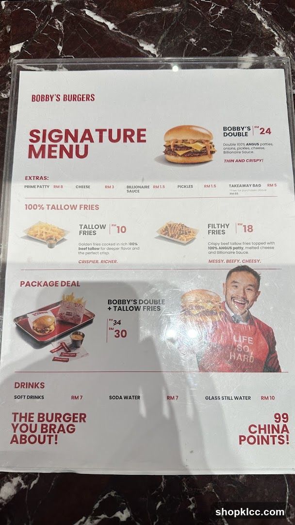 Bobby's Burgers Signature Menu
