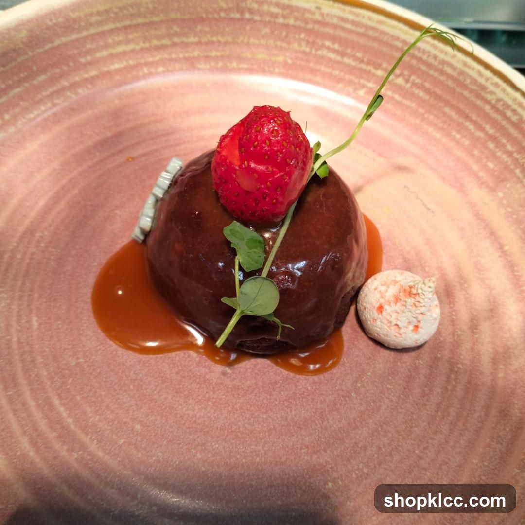 Chocolate dessert with strawberry