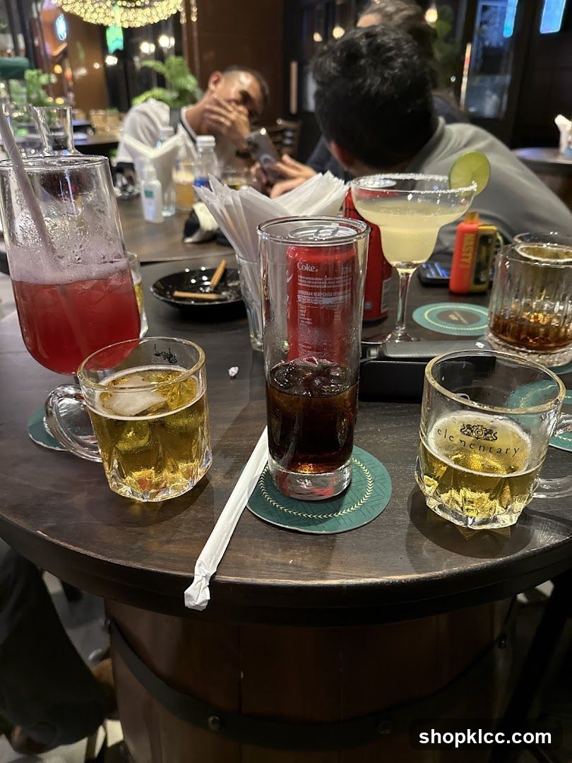 Drinks on a table