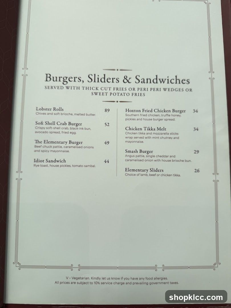 Burgers, Sliders & Sandwiches