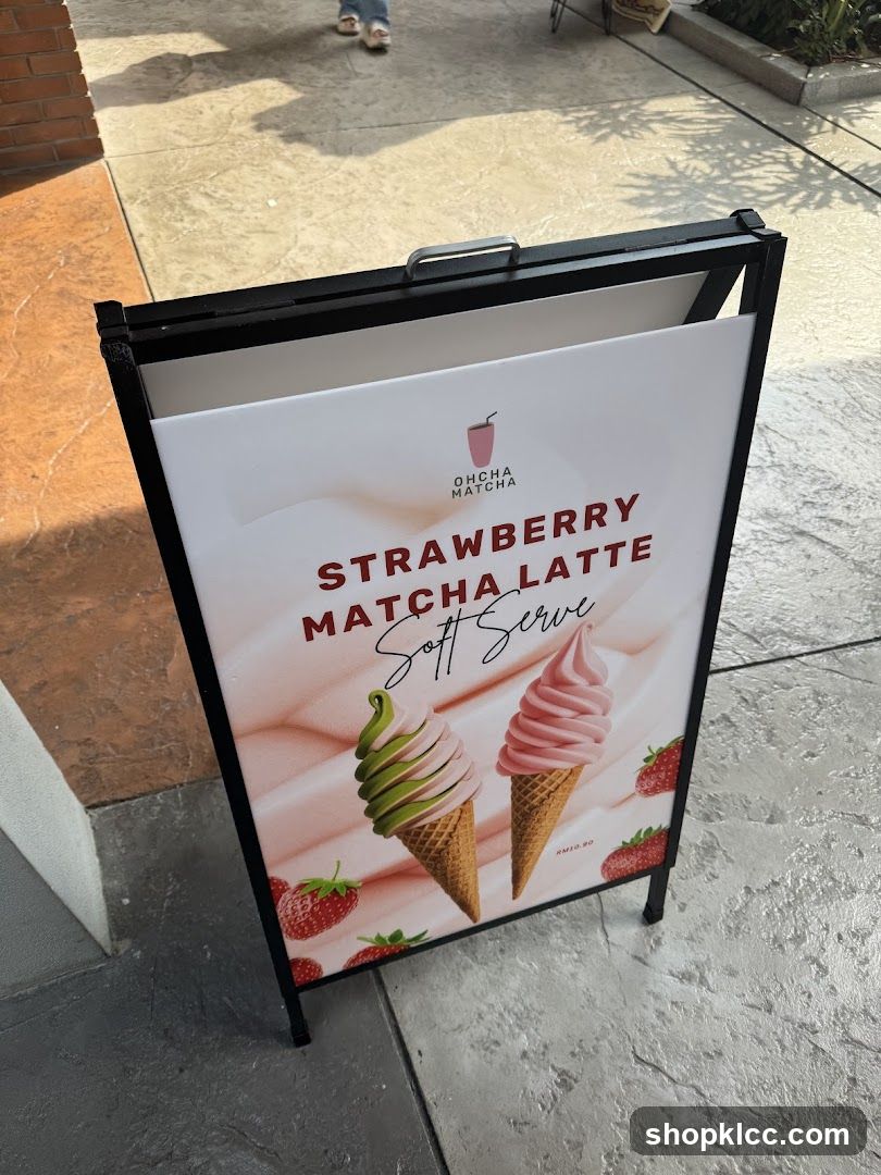 Strawberry Matcha Latte Soft Serve Advertisement