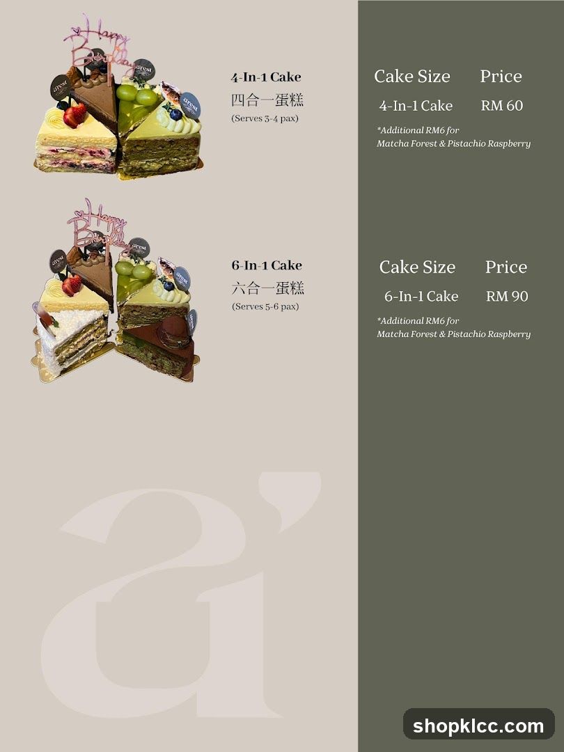 Cake Menu