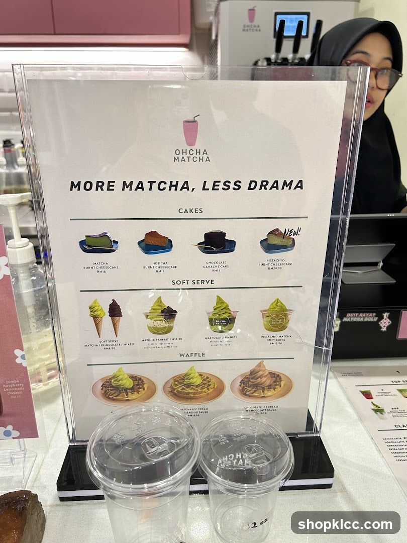 OHCHA MATCHA Menu