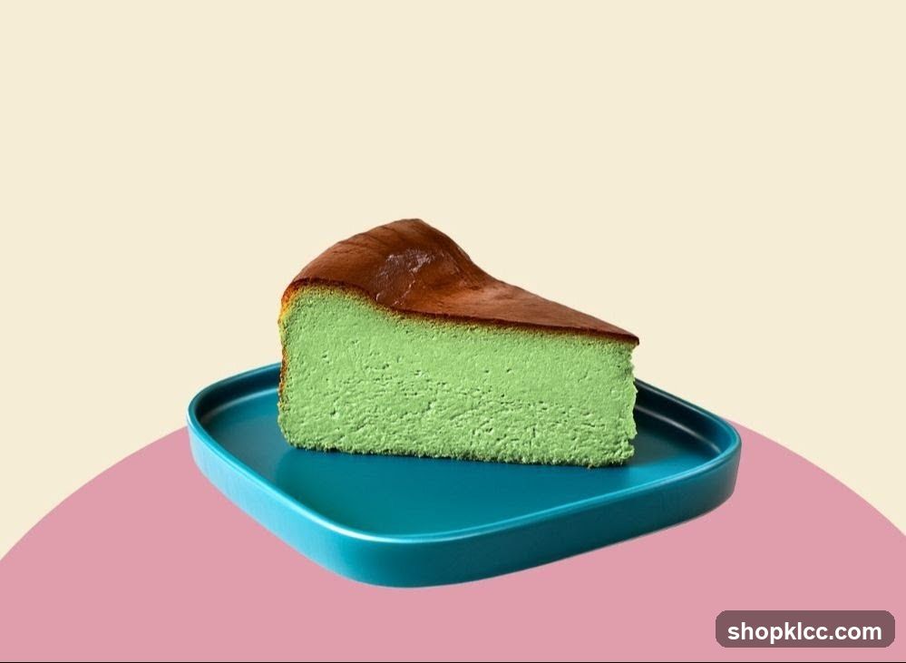 Matcha Burnt Cheesecake Slice