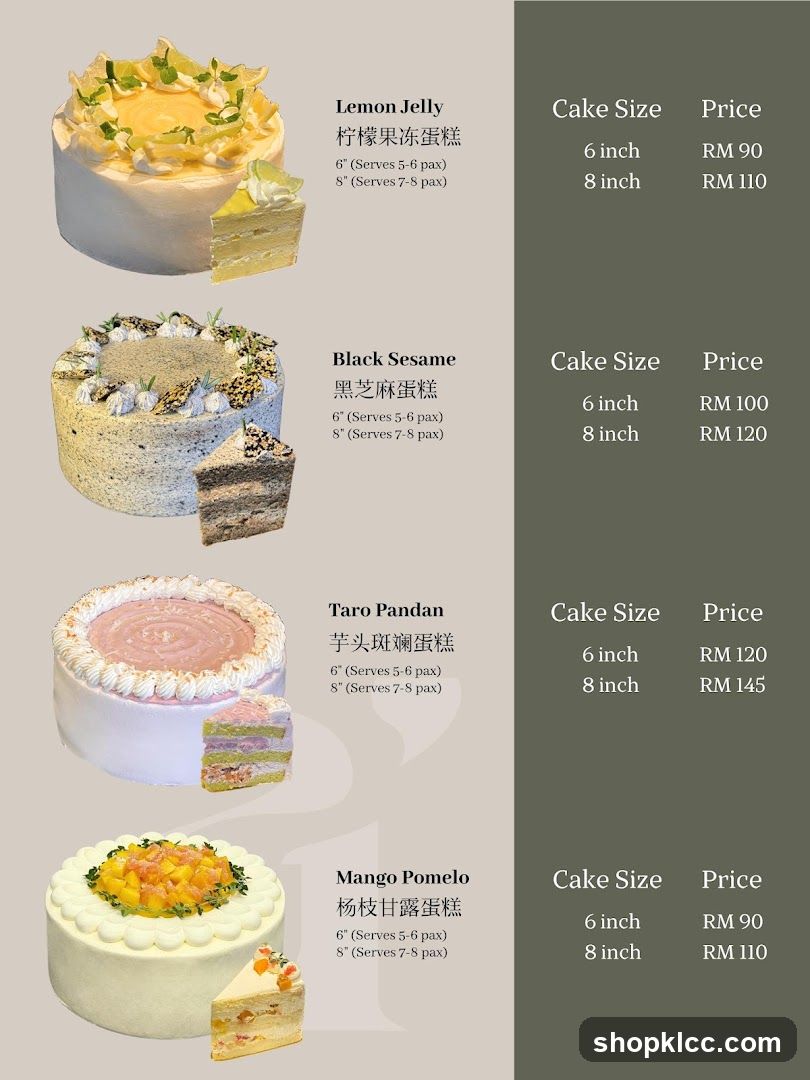 Cake Menu