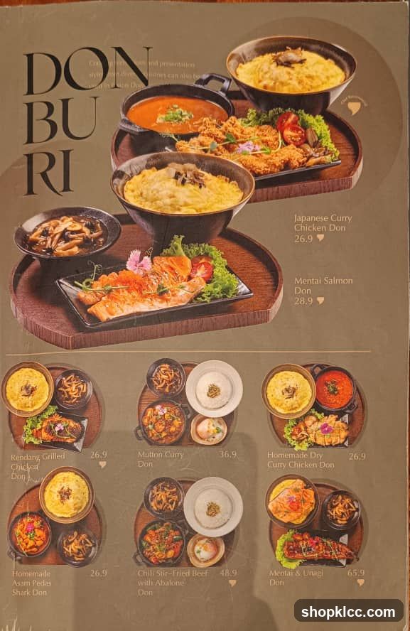 Donburi Menu