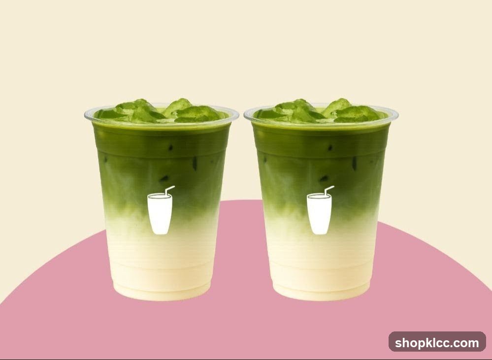 Two Iced Matcha Lattes