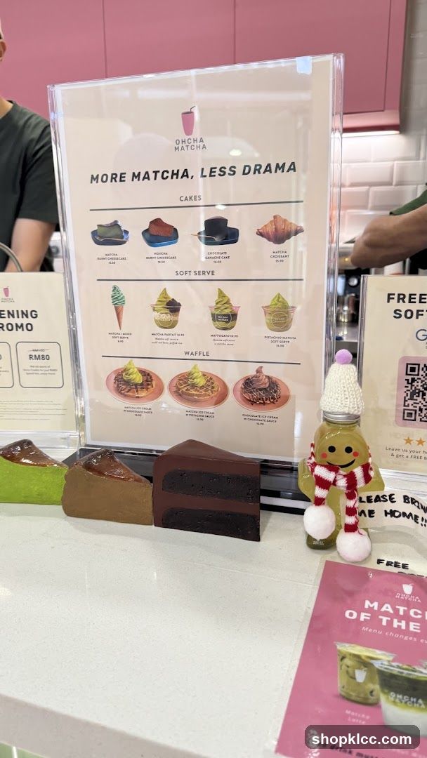 Matcha Menu and Desserts
