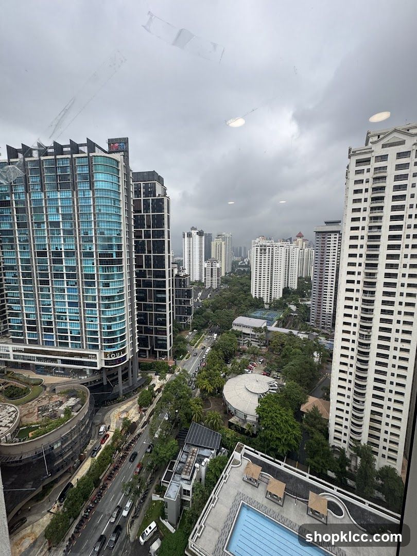 Urban Skyline View from High Floor