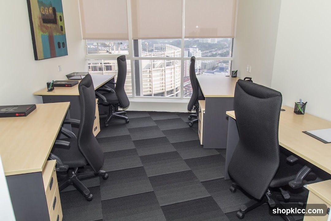 Office Interior with Desks and Chairs