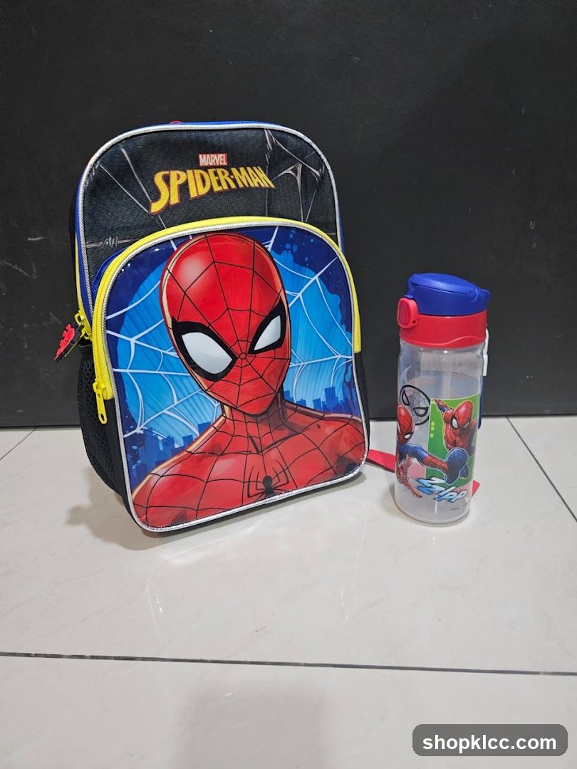 Spiderman Backpack and Water Bottle