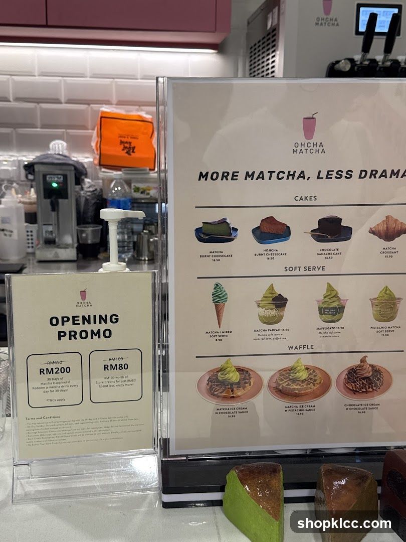 OHCHA MATCHA Menu