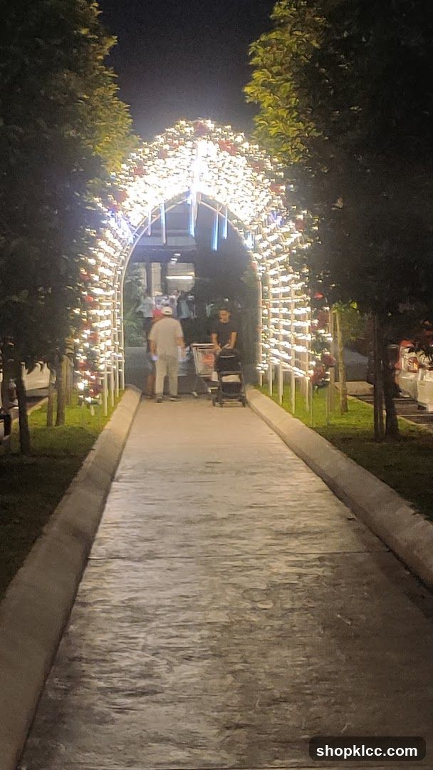 Archway decorated with lights