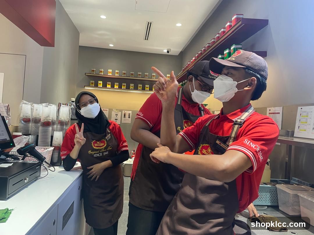 Staff posing at counter