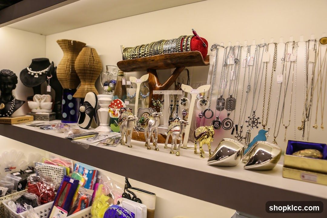 Jewelry and Decorative Items on Shelves