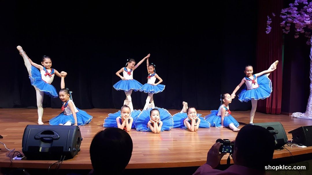 Young ballerinas performing on stage
