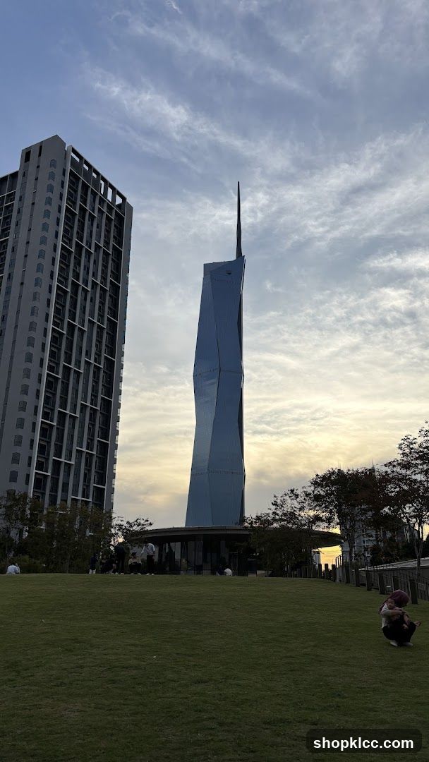 Modern Skyscraper and Park View