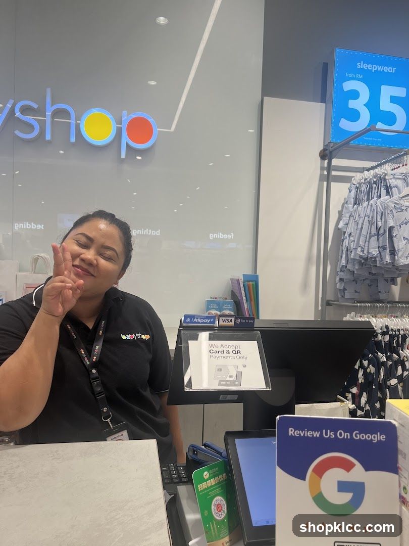 Store Interior with Staff and Signage