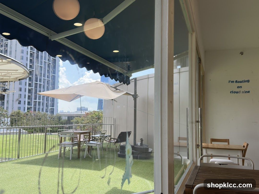 Outdoor Patio View from Cafe Interior