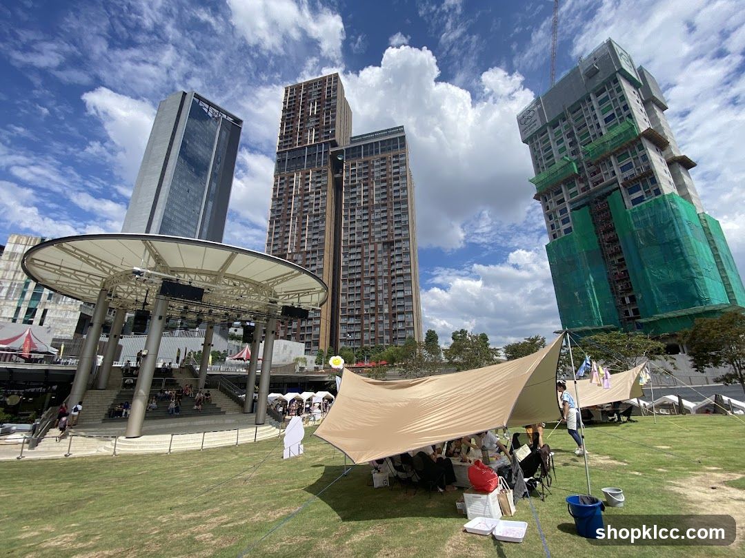 Outdoor Event Setup in Urban Park