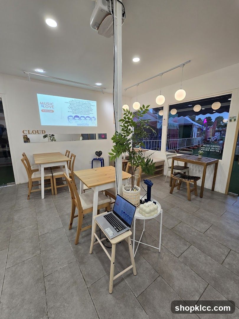 Interior of a modern cafe or co-working space