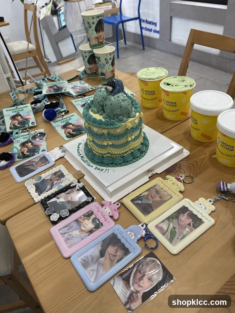 K-pop themed birthday celebration setup