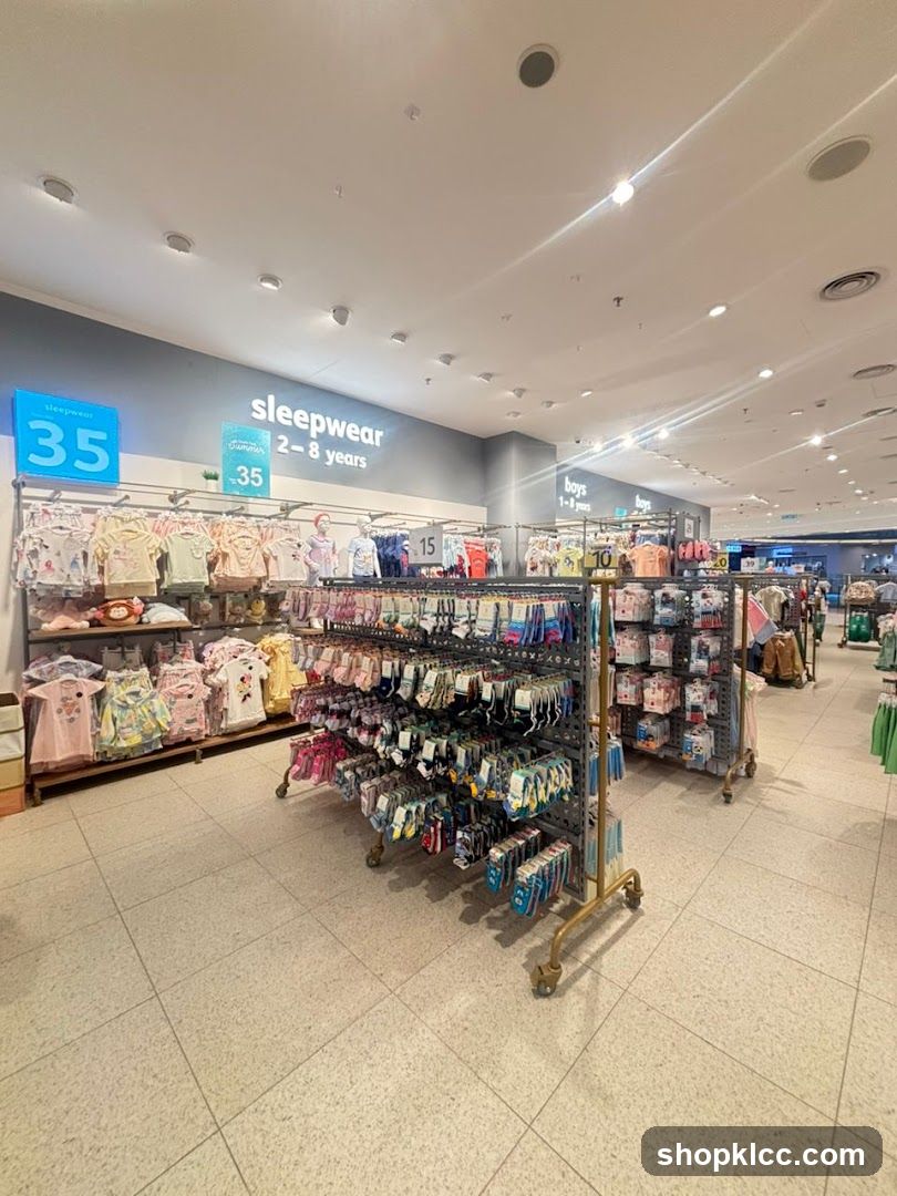 Sleepwear Section in Retail Store