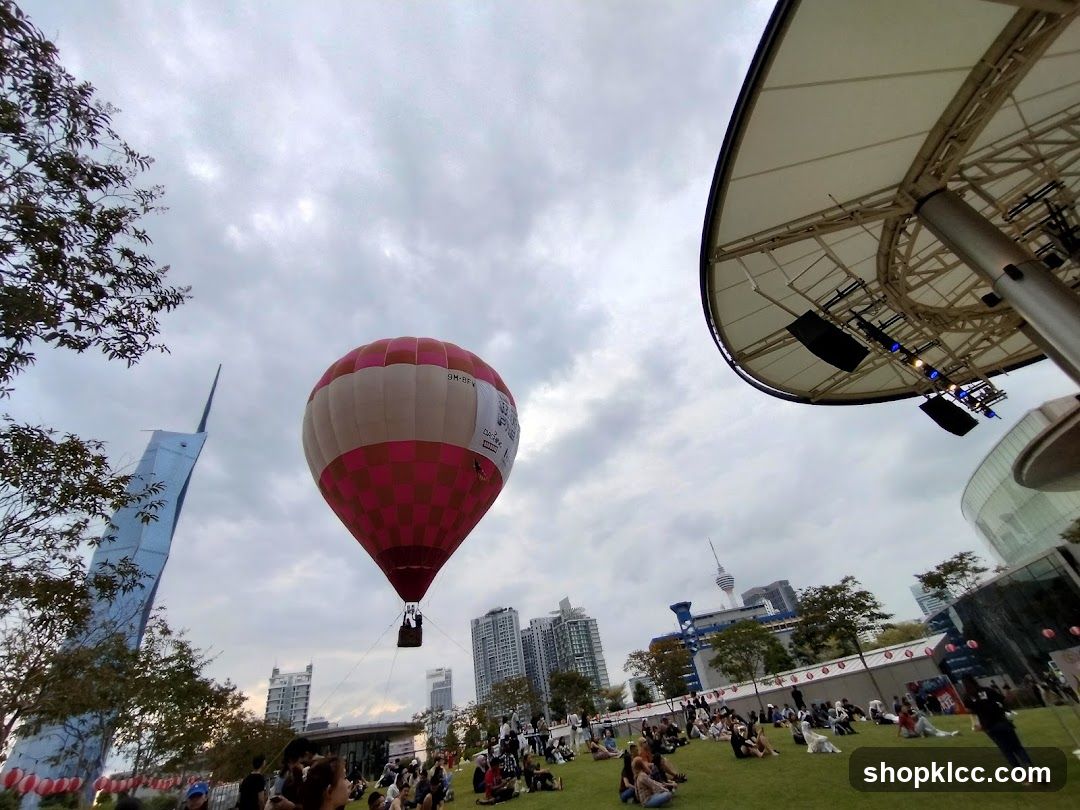 Hot air balloon festival in city park