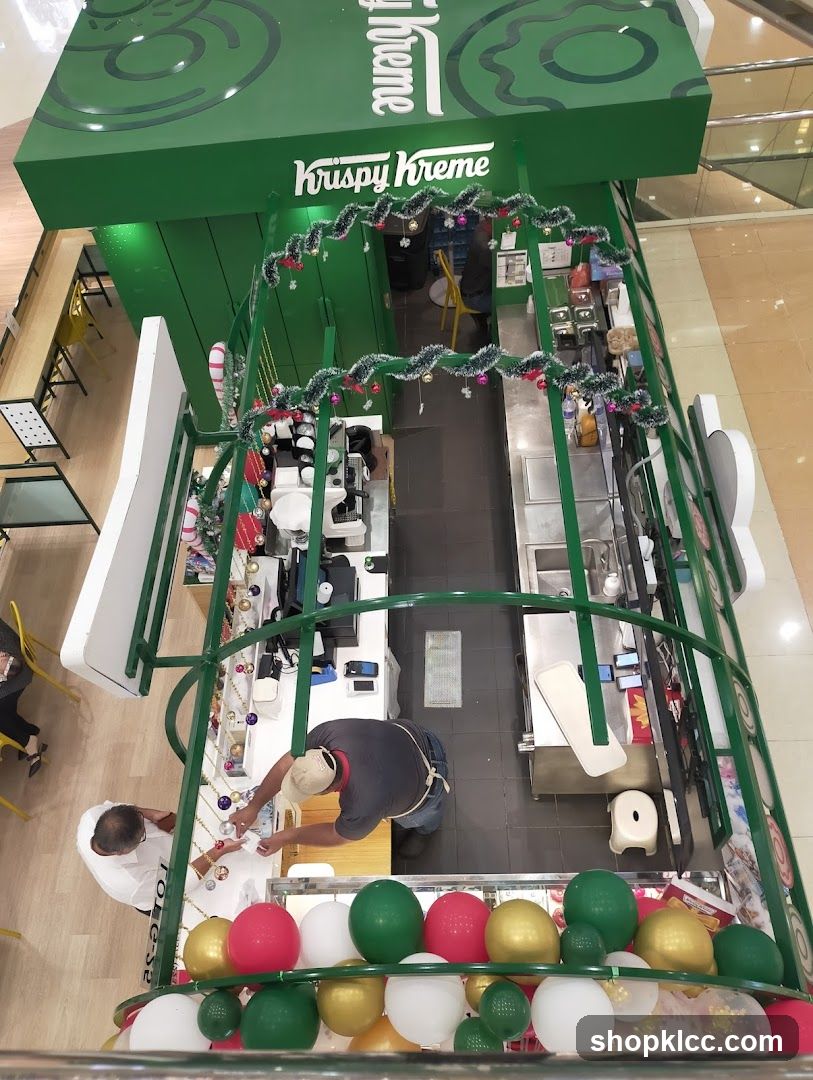 Krispy Kreme Storefront Decorated for Holidays